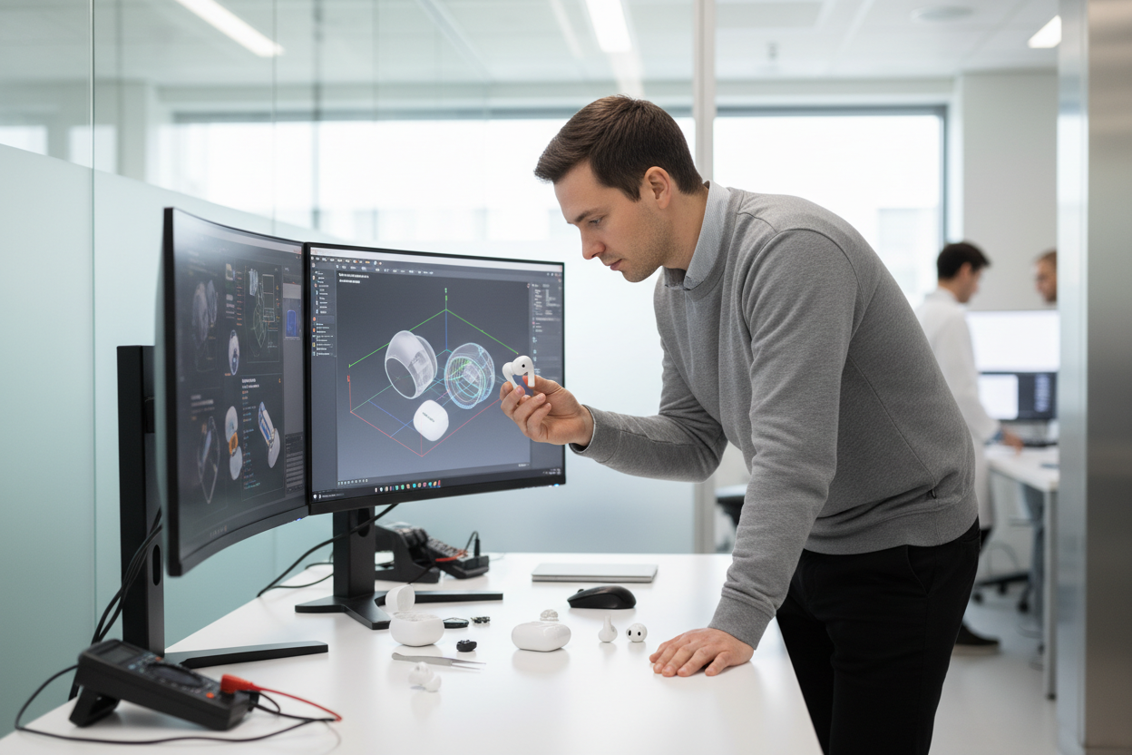 quelqu'un qui travail dans la creation d'airpods 